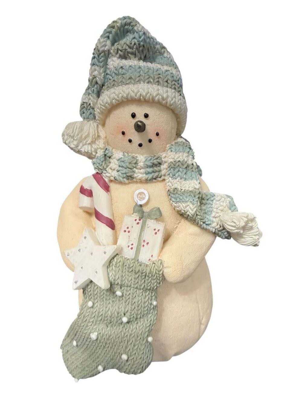 Plum Pudding Snowman Figurine Heather Hykes Artisan Flair Inc Knit Sticking 5"